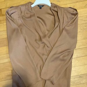 Polyester light brown long sleeve top